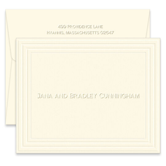 Embassy Folded Note Cards - Embossed